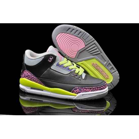 Air Jordan 3 Shoes 2013 Womens Black Green Pink